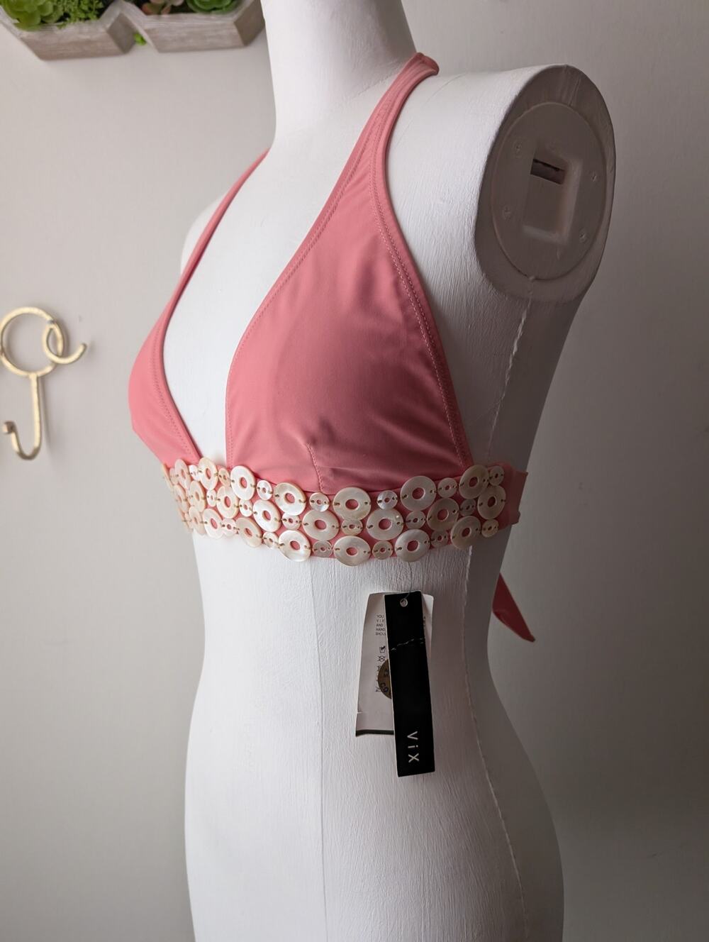 nwt Vix by Paula Hermanny vintage y2k saturn sofia mother of pearl bikini top